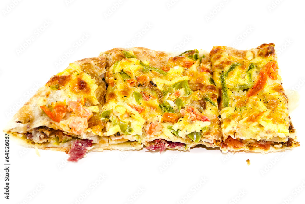 Frische Pizza auf Weißem Hintergrund Frische Pizza auf Weißem Hintergrund