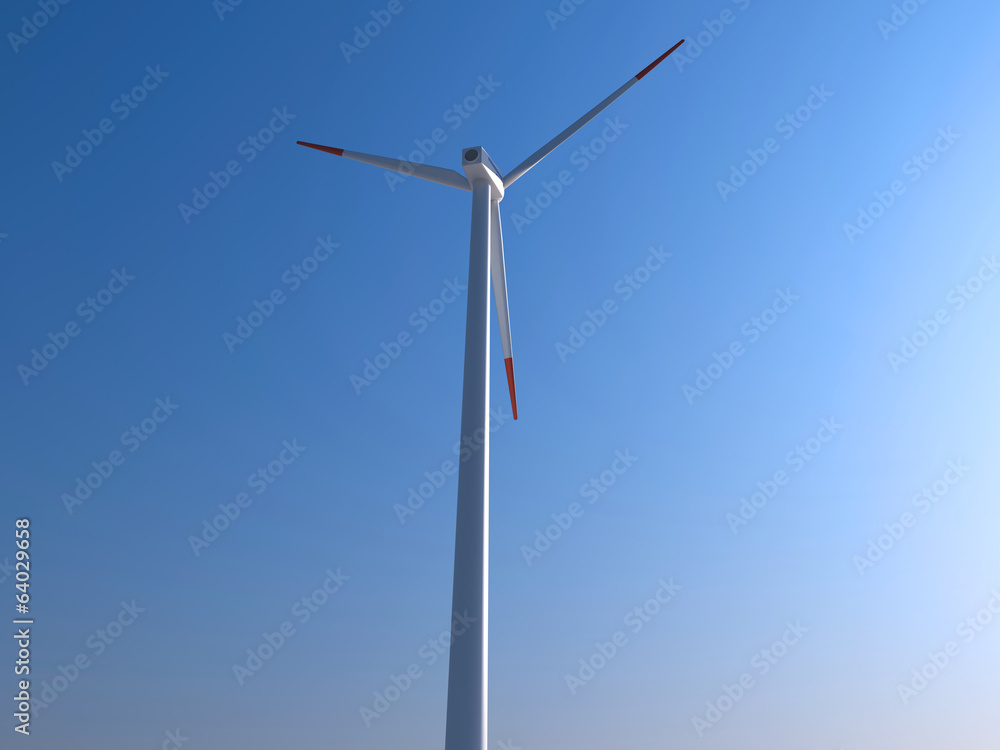 Wind Turbine with moving clouds on background Wind Turbine with moving clouds on background