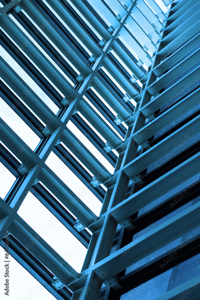 Metal design of an interior in a modern building Metal design of an interior in a modern building