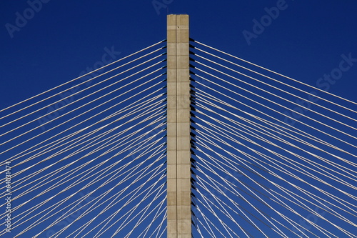 Detail of a cable-stayed bridge