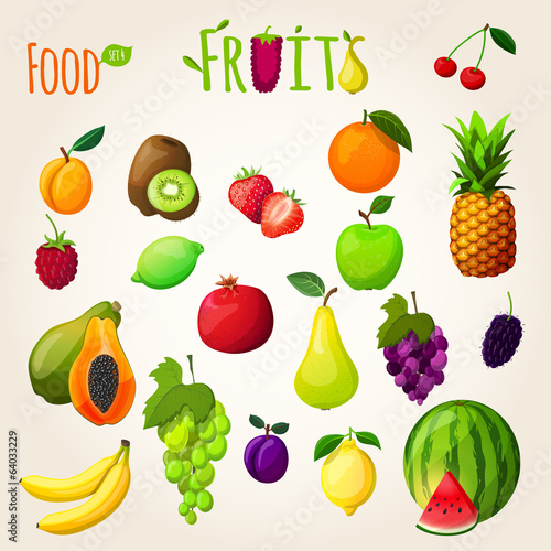 Fresh fruits set