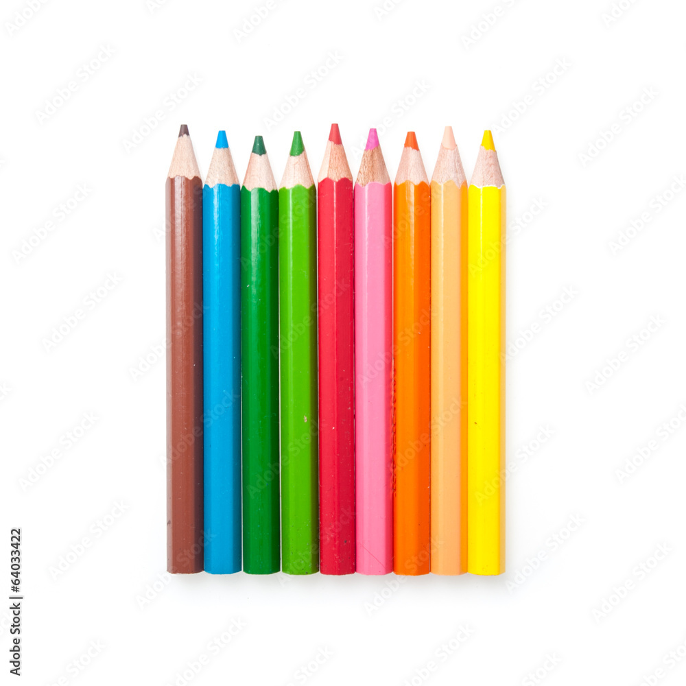 Colour pencils isolated on white background Colour pencils isolated on white background