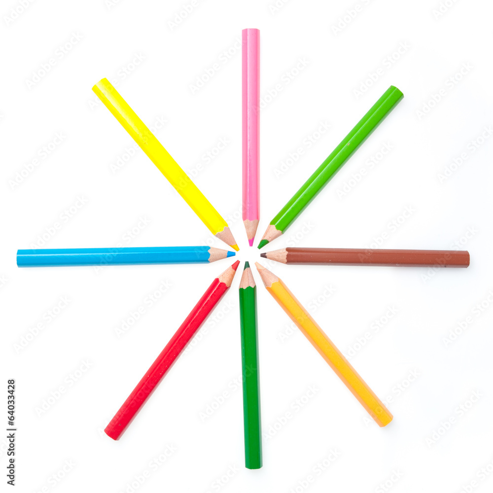 Colour pencils isolated on white background Colour pencils isolated on white background