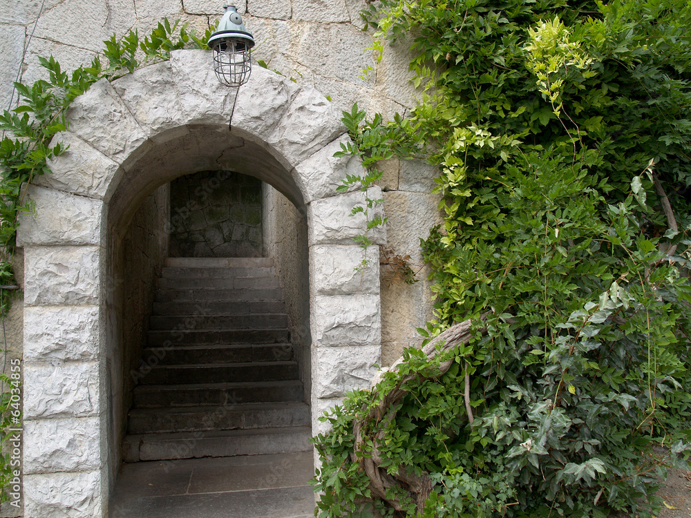 Fototapeta premium Crimea, Livadiya. Ladder under an arch