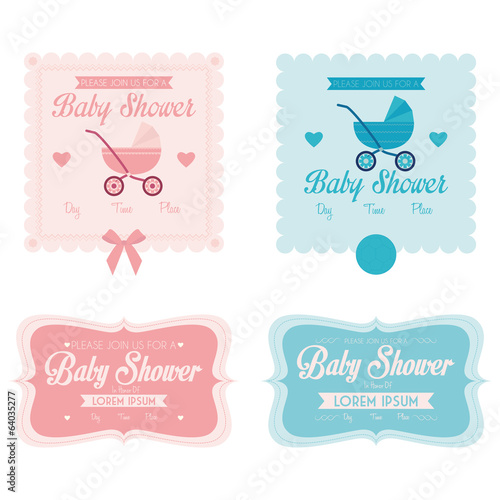 Baby Shower Template Cards Illustration Editable