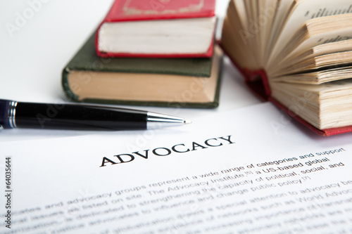 Foto document with the title of advocacy