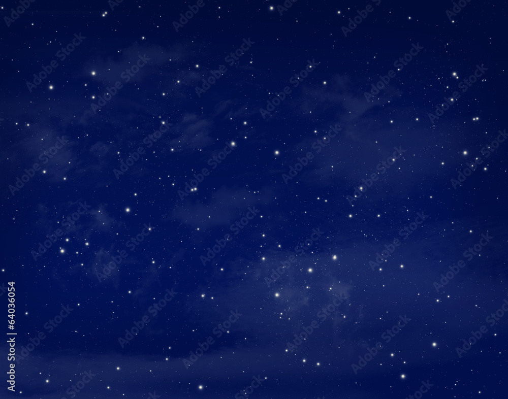 Stars in a night blue sky - obrazy, fototapety, plakaty 