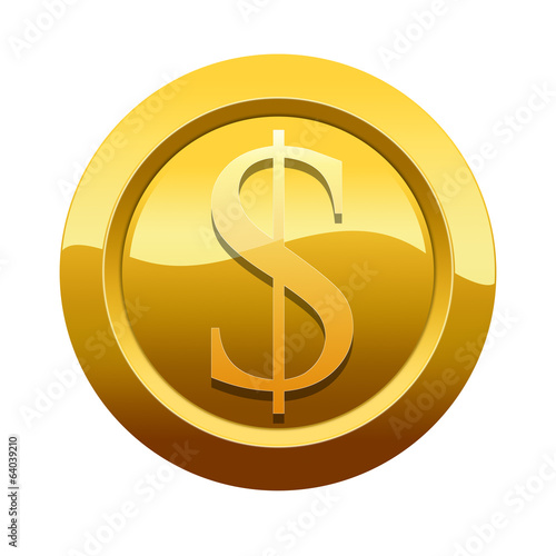 Golden icon with dollar symbol (Path preserved around button)