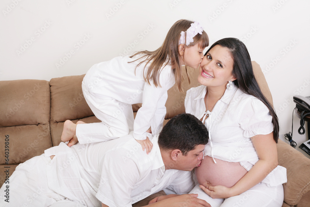 Portrait of family expecting new baby to come Portrait of family expecting new baby to come