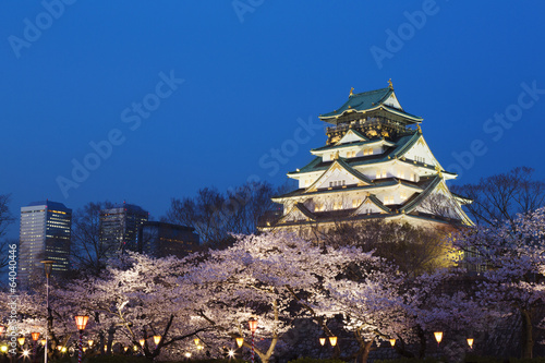 大阪城と夜桜