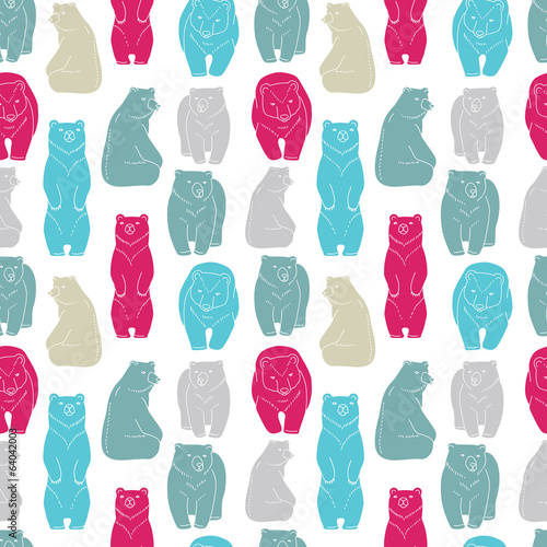 Bears seamless pattern