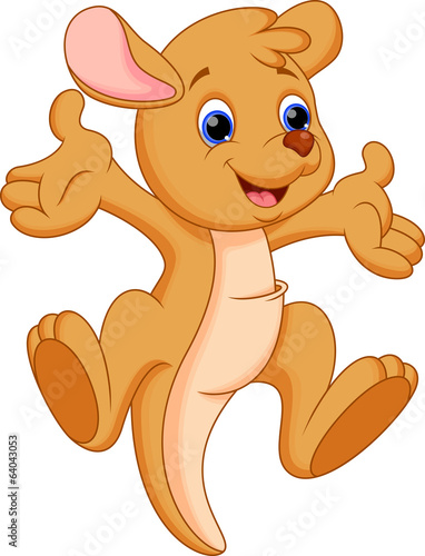 Cute baby kangaroo cartoon