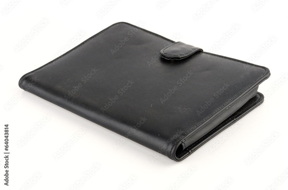 Leather notebook isolated white background Leather notebook isolated white background