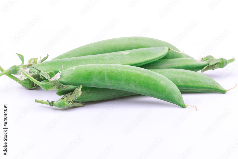 fresh pea on white background