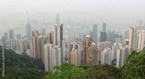 Panorama of Hong Kong from Victoria Gap, near the top of Victori
