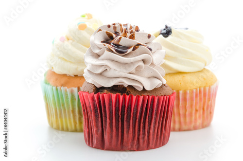 Cupcakes isolated on white background