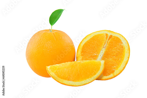 Fresh Oranges fruit on white background