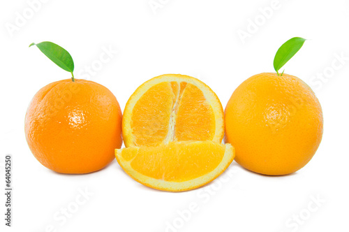 Fresh Oranges fruit on white background