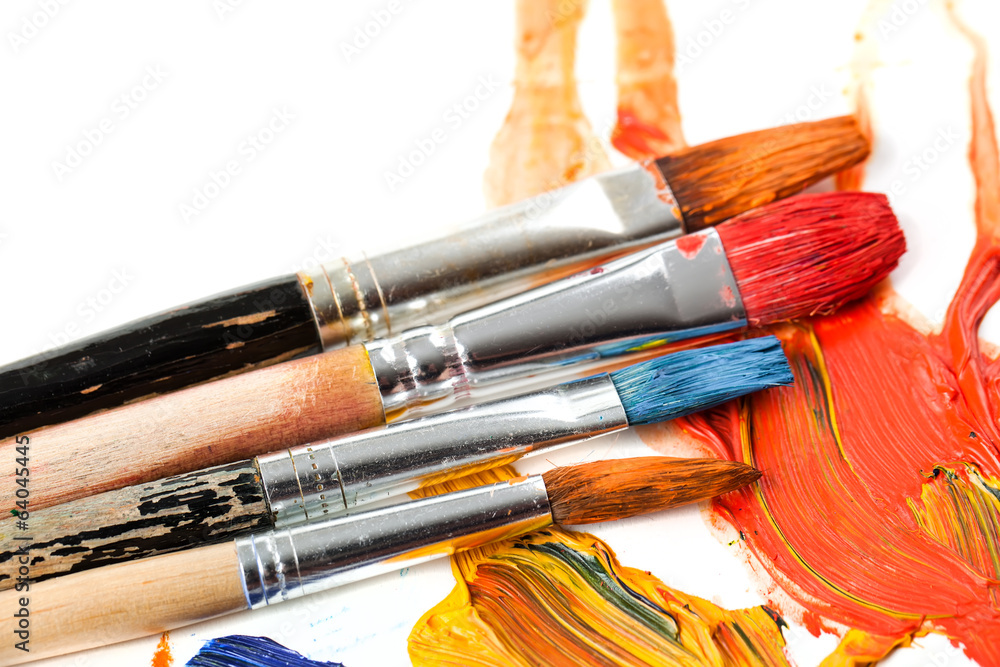 Fototapeta premium Paints and brushes