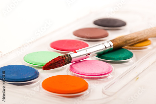 Paints and brushes