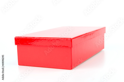 Red box isolated white background