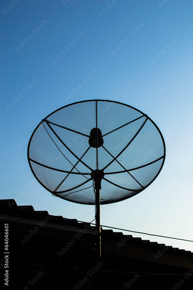 satellite dish antennas on the roof