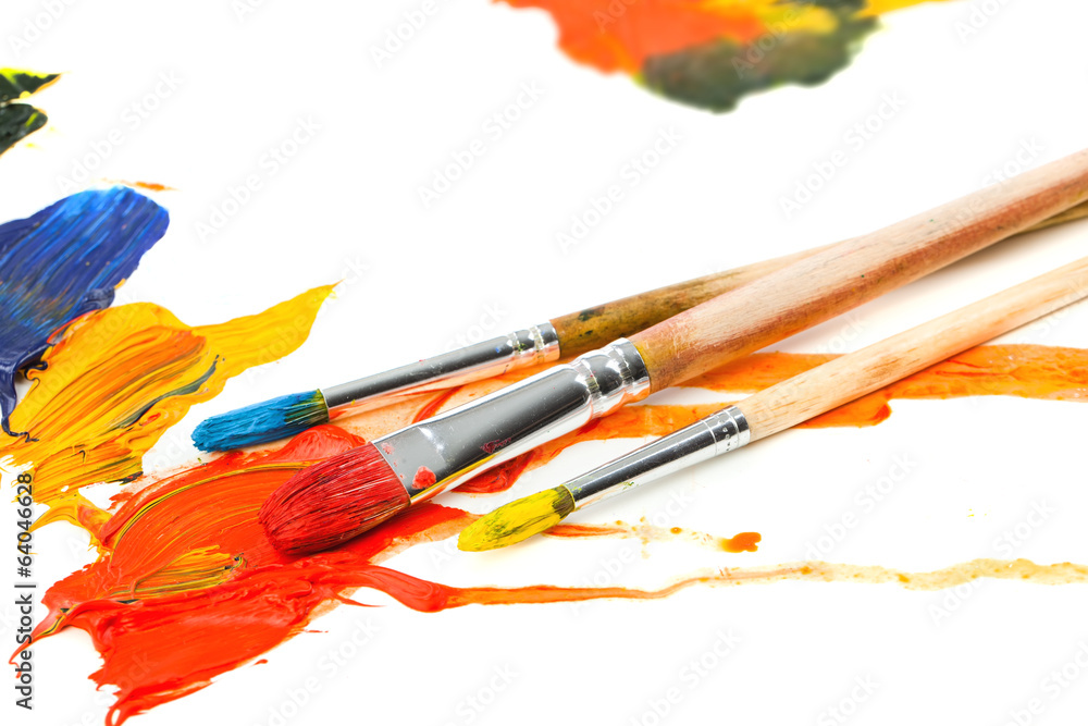 Fototapeta premium Paints and brushes