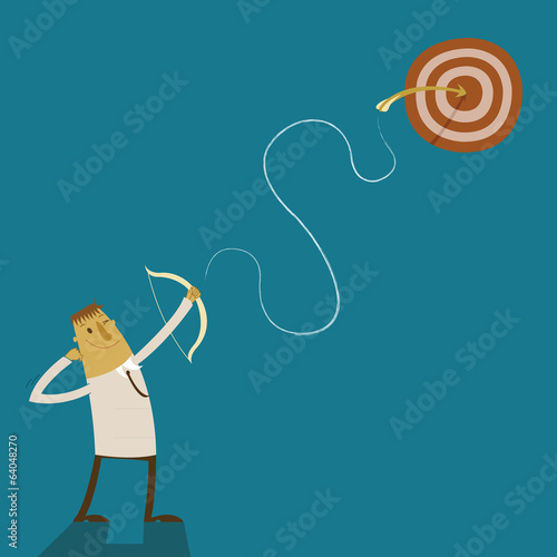 businessman and Hit the target concept