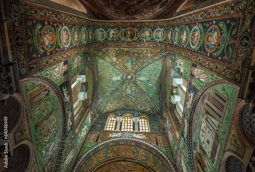 Mosaics of Basilica of San Vitale, Ravenna, Italy photo