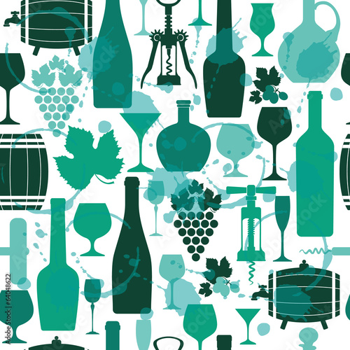 Wine seamless pattern