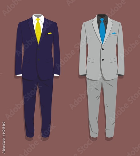 Suit blue and grey. Vector