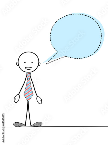 STICKMAN SPEAKING WITH SPEECH BUBBLE (contact support service)