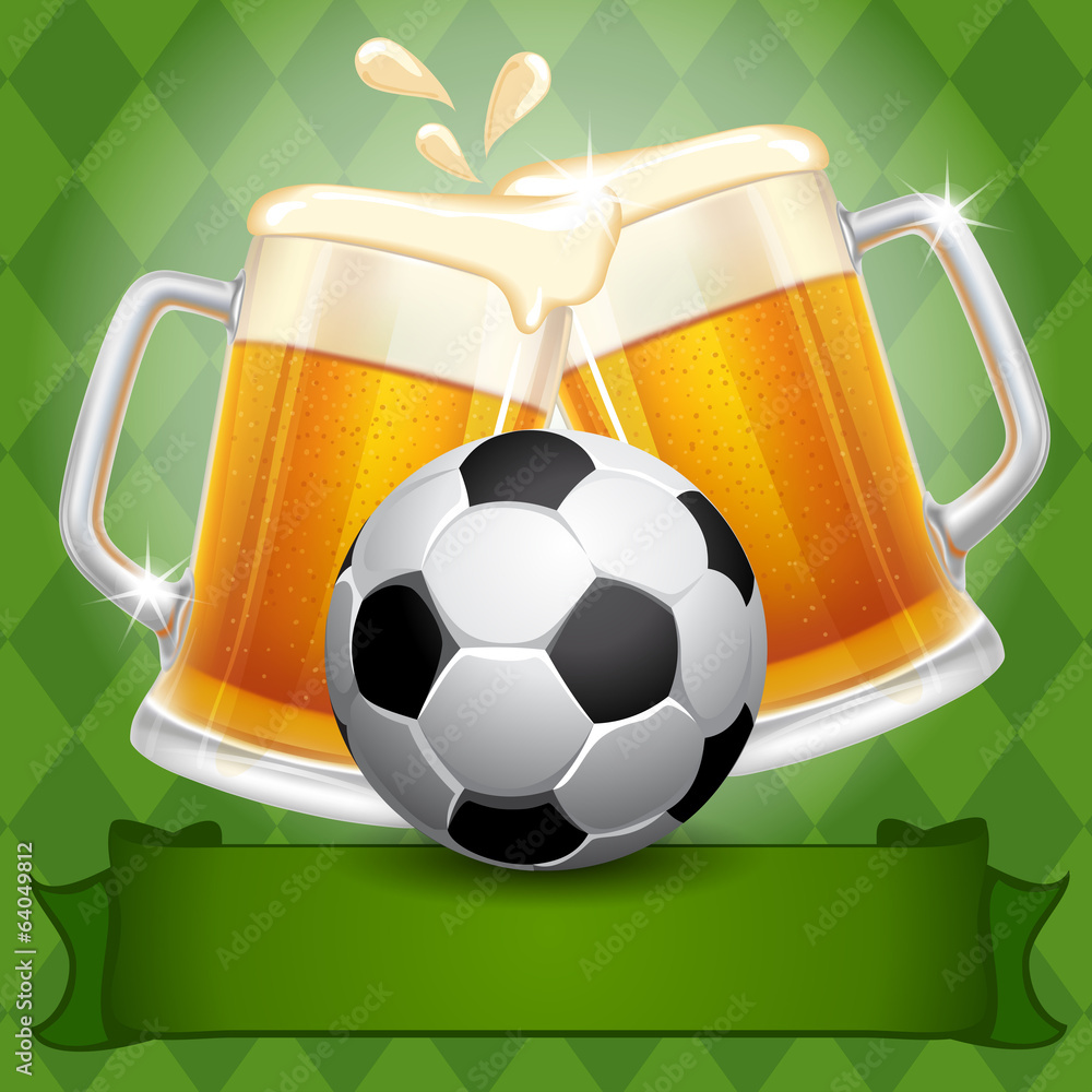 Fototapeta premium Beer and Soccer Ball