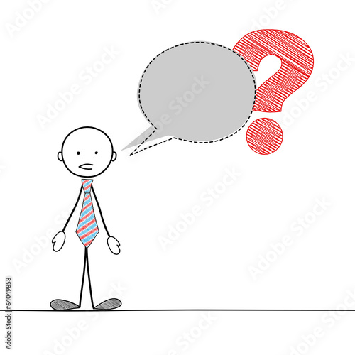 STICKMAN ASKING A QUESTION (speech bubble balloon service)