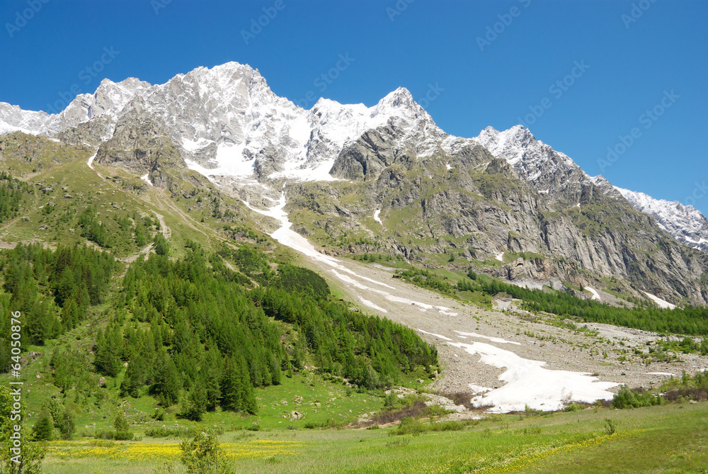 Val Ferret con Monte Bianco