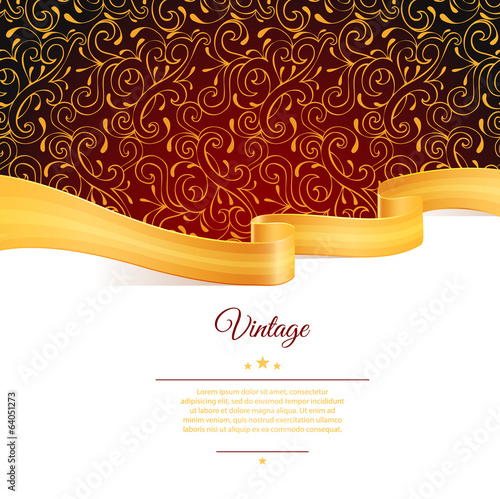 Backgroundd with gold ribbon