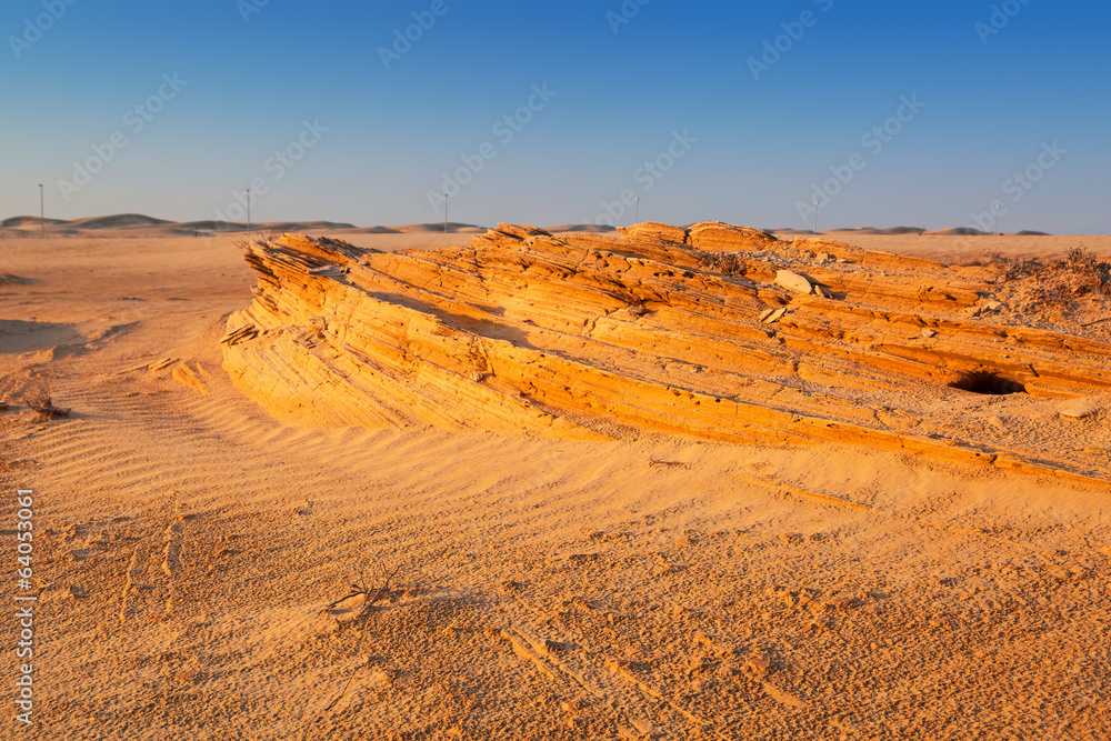 Naklejka premium Sandy desert near Abu Dhabi, United Arab Emirates