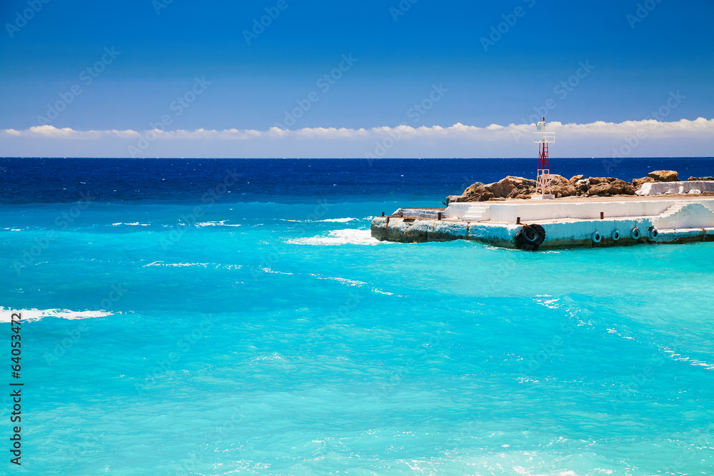 small lighthouse in a pier