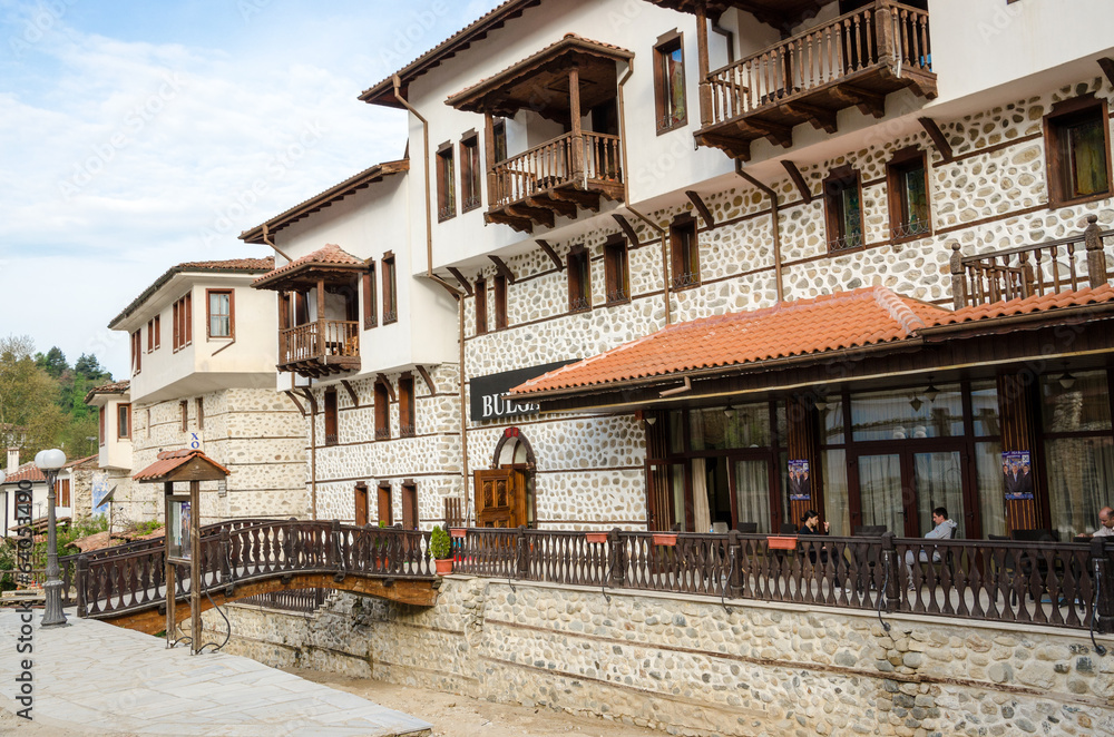 Street view of Melnik traditional architecture, Bulgaria