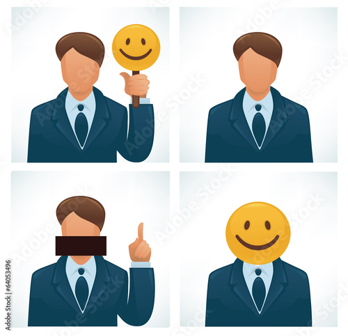 vector set of humor avatars