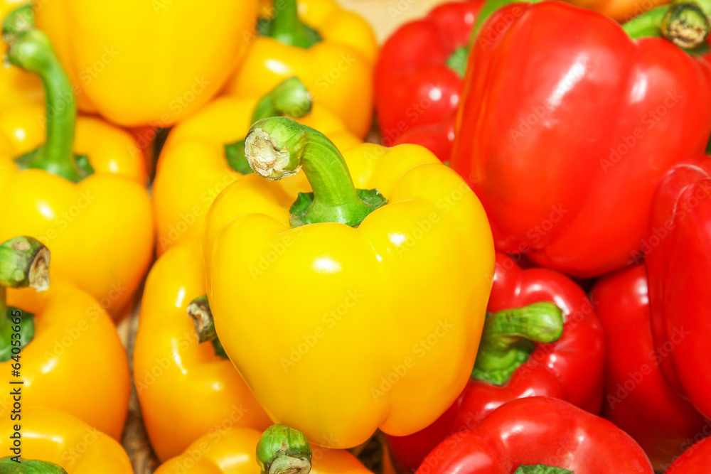 Sweet yellow and red bell pepper. Sweet yellow and red bell pepper.