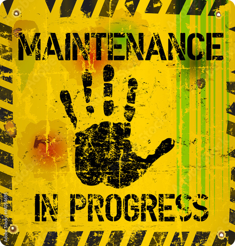website maintenance warning sign, vector