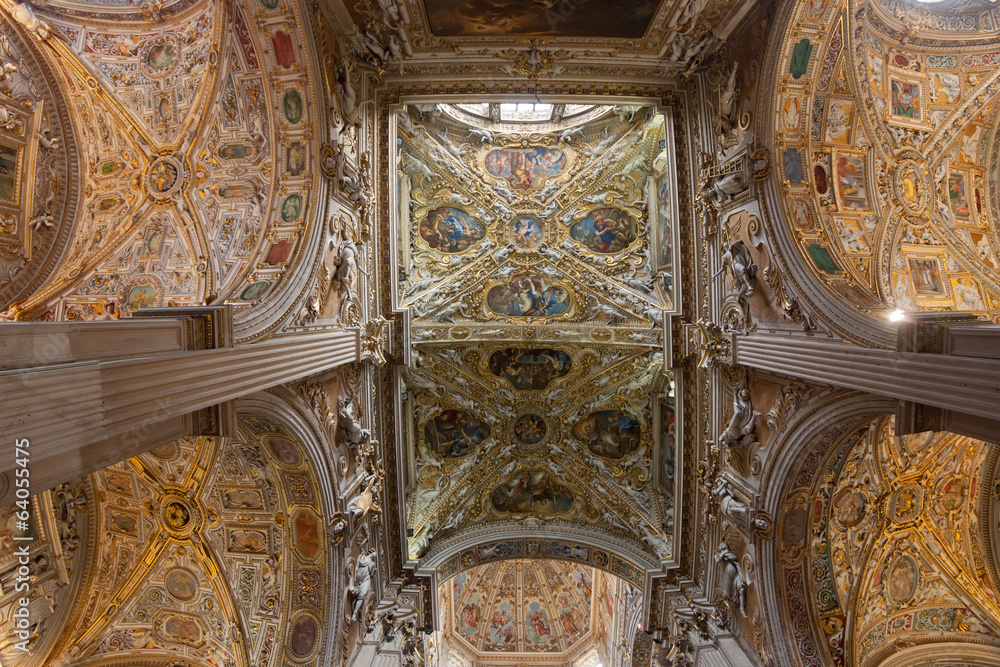 fresco inside cathedral dedicated to Saint Alexander of Bergamo