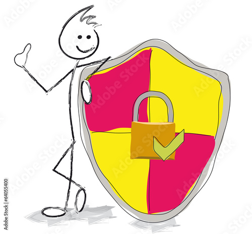 personnage bouclier de protection