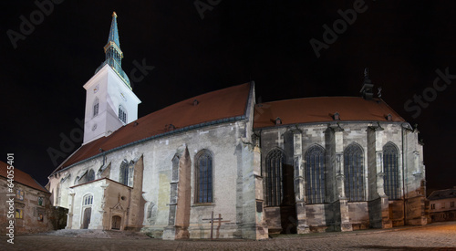 Photography Night panorama with cathedral