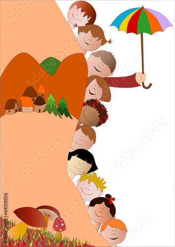 bambini in autunno