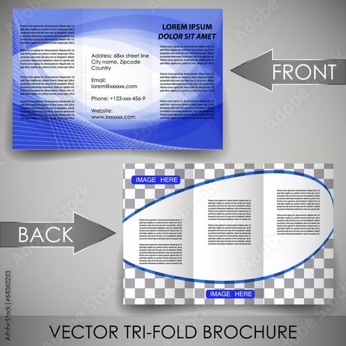Business three fold flyer template, corporate brochure