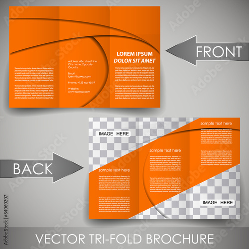 Business three fold flyer template, corporate brochure