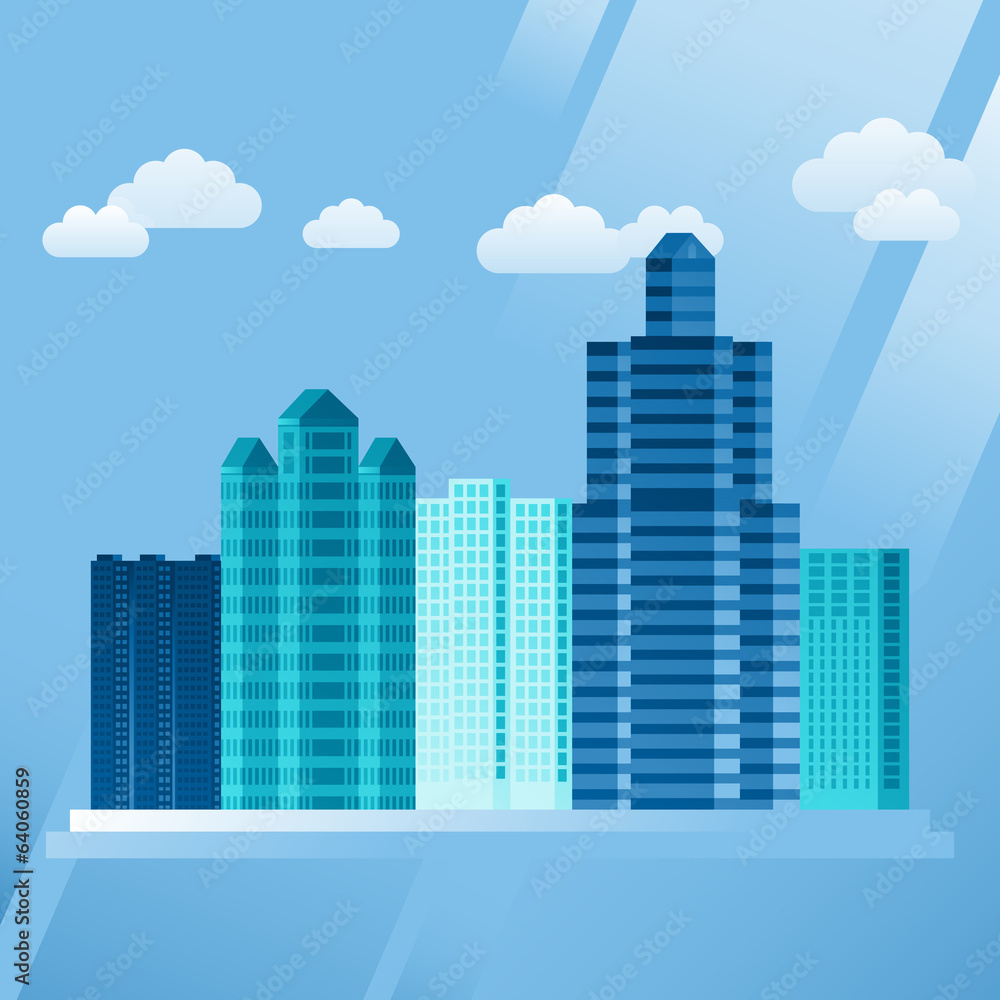 Vector urban concept in flat style