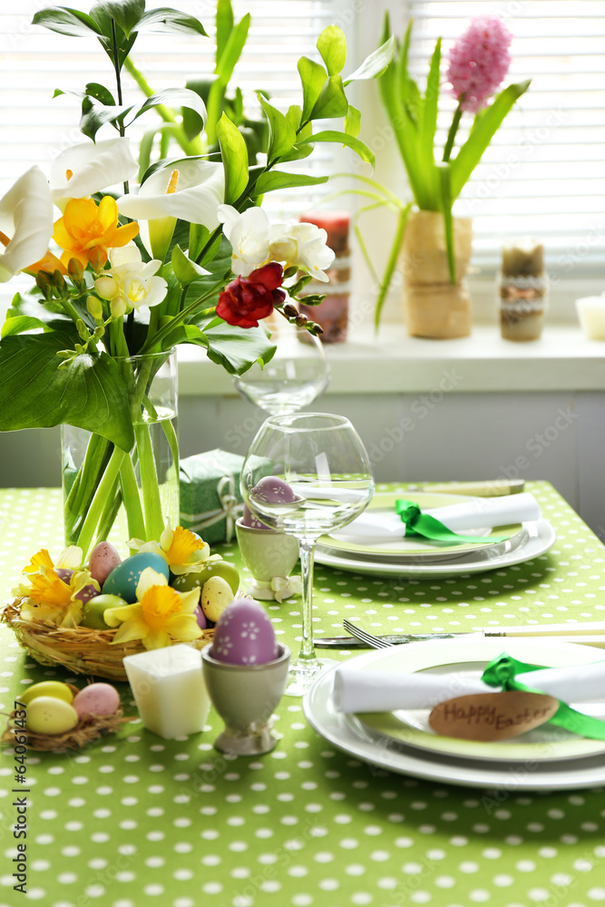 Beautiful holiday Easter table setting Beautiful holiday Easter table setting